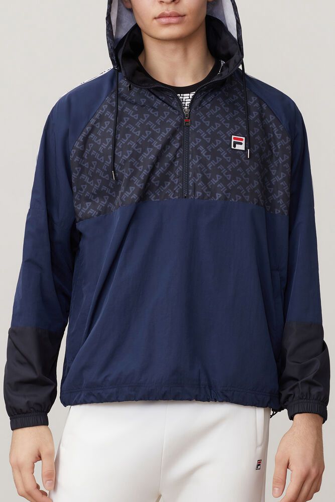 Fila Milano 1/2 Zip Track Jacket Navy - Mens - 61254VAZX